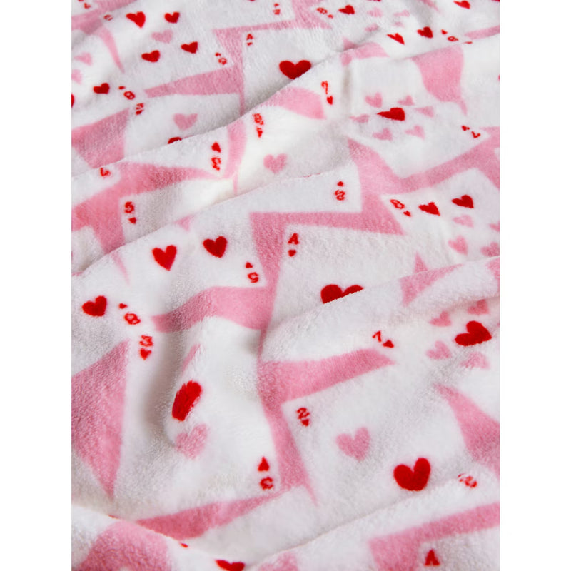 Pink playing cards super-soft throw 120x150, UK version