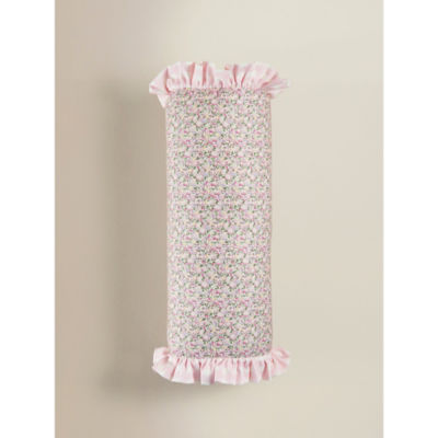 Bolster cushion pink floral 40 x 16cm (British brand)