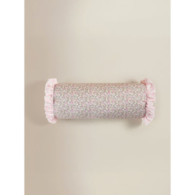 Bolster cushion pink floral 40 x 16cm (British brand)