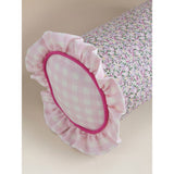 Bolster cushion pink floral 40 x 16cm (British brand)