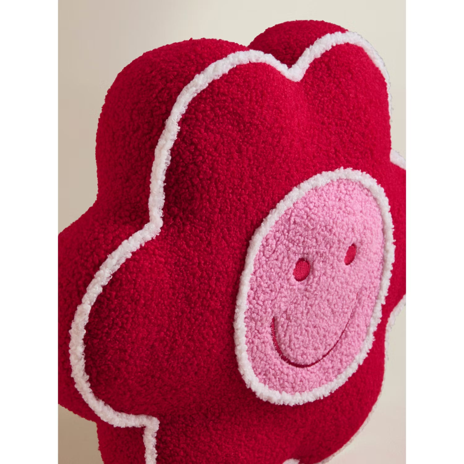 ASDA red flower face-shaped cushion 40x40 (British brand)