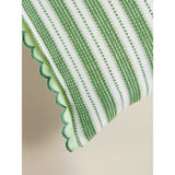 Green stripe scallop trim woven cushion 50x40cm (British brand)
