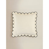 Black and white slub scallop cushion 50x50cm, imported from the UK
