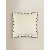 Black and white slub scallop cushion 50x50cm, imported from the UK