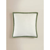 Green blanket stitch flange textured cushion 54x54cm (British brand)