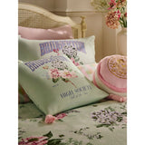 Bridgerton green tassel cushion 45x45cm - British product