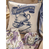Bridgerton blue reversible cushion 45cm, UK version