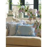 Stacey Solomon embroidered hydrangea ruffle cushion blue (British brand)