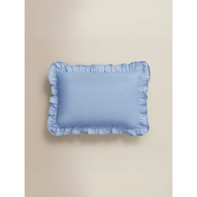 Stacey Solomon embroidered hydrangea ruffle cushion blue (British brand)