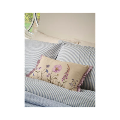 Stacey Solomon lilac wildflower print cushion 50x30cm, imported from the UK