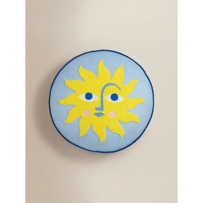Blue round sun-shaped cushion 40x40cm, imported from the UK