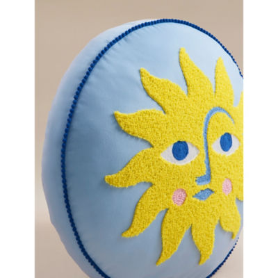 Blue round sun-shaped cushion 40x40cm, imported from the UK