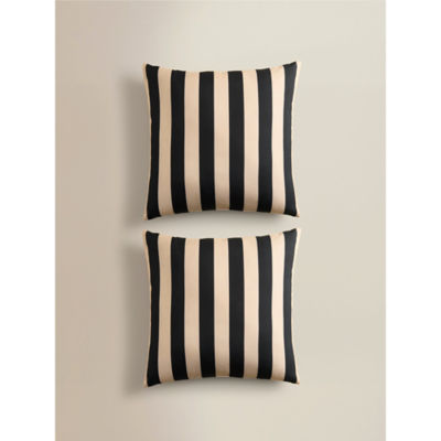 Striped outdoor cushion set of two 45x45cm (British brand)