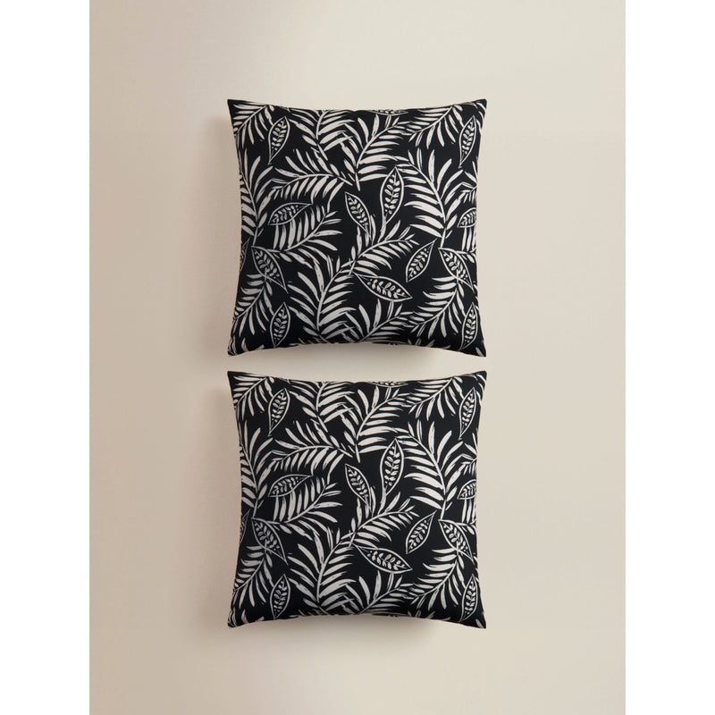 Black and white leaf outdoor cushion set 45x45 cm - British product