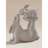 Natural Bunny Family Ornament resin figurine - imported from the UK