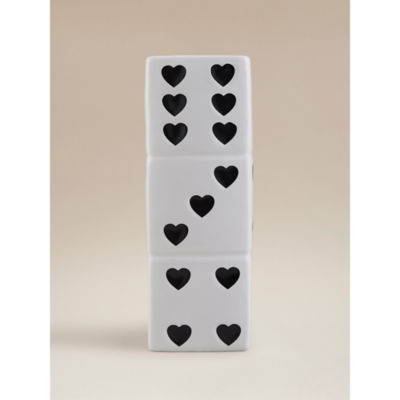 Black & White Dice Vase stoneware decorative item (British brand)
