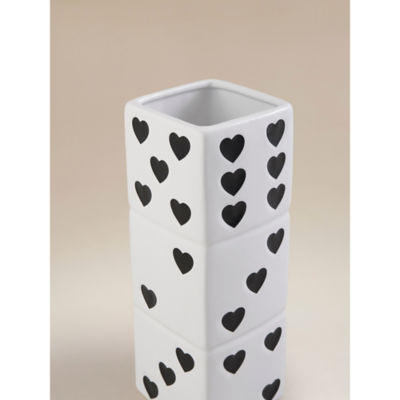 Black & White Dice Vase stoneware decorative item (British brand)
