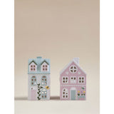 Ceramic house tealight holders set of 2 - British product