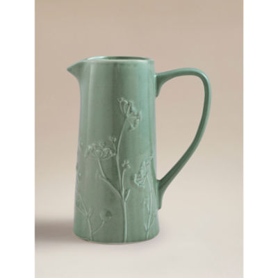 Green flower pattern jug vase (British brand)