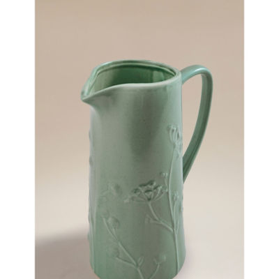 Green flower pattern jug vase (British brand)