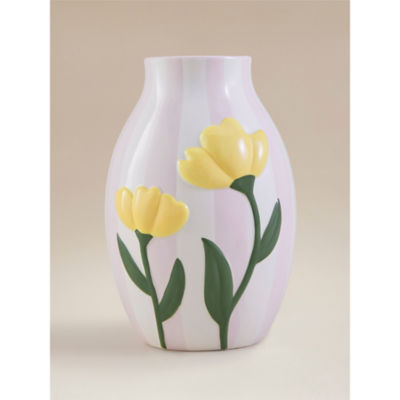Pink decorative stoneware vase 24cm (British brand)