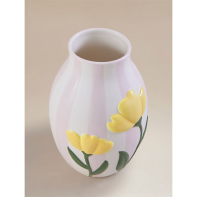 Pink decorative stoneware vase 24cm (British brand)