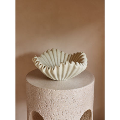 White wrinkle flower bowl 28cm, UK version