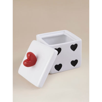 Dice trinket pot black and white 12x12x15cm, imported from the UK