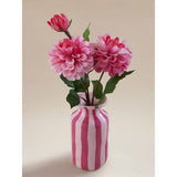 Pink artificial real-touch pom-pom in ceramic pot, imported from the UK