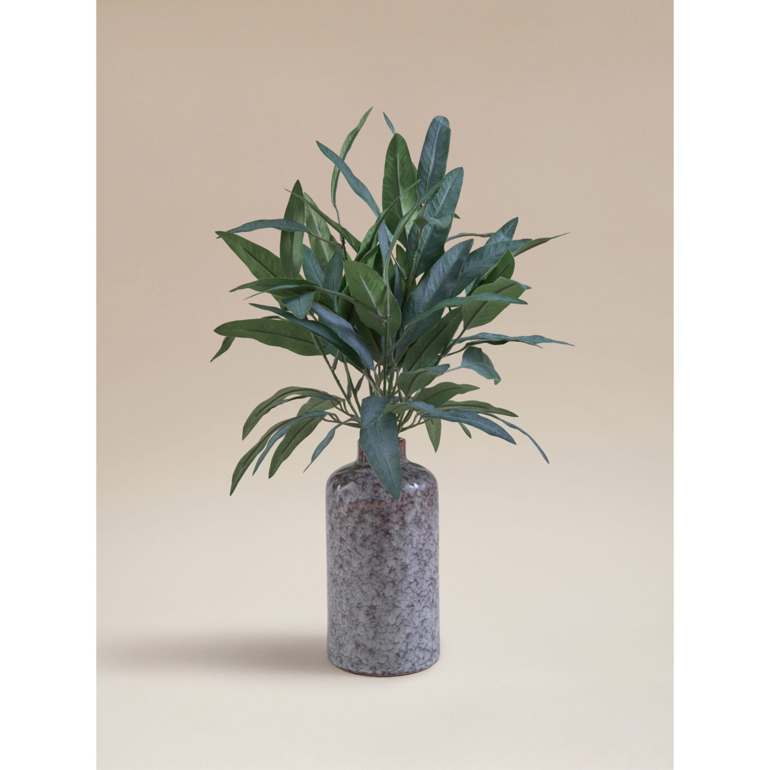 Blue artificial willow leaf 10x10x50cm ceramic pot, UK version