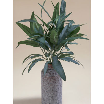 Blue artificial willow leaf 10x10x50cm ceramic pot, UK version