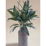 Blue artificial willow leaf 10x10x50cm ceramic pot, UK version
