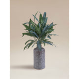 Blue artificial willow leaf 10x10x50cm ceramic pot, UK version