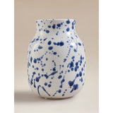 Vase blue splatter ceramic 15x15x18cm, imported from the UK