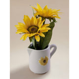 Artificial sunflower in white mini jug, imported from the UK