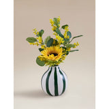 Green artificial sunflower in ceramic pot 10x10x38cm (British brand)