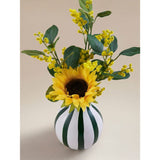Green artificial sunflower in ceramic pot 10x10x38cm (British brand)