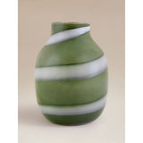 Vase green and white stripe 20x20x26cm, UK version