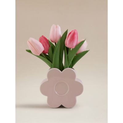 Flower shaped planter with tulips (British brand)