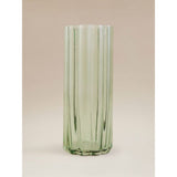 Green glass wide rib vase 10x10x23cm, UK version