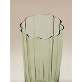 Green glass wide rib vase 10x10x23cm, UK version