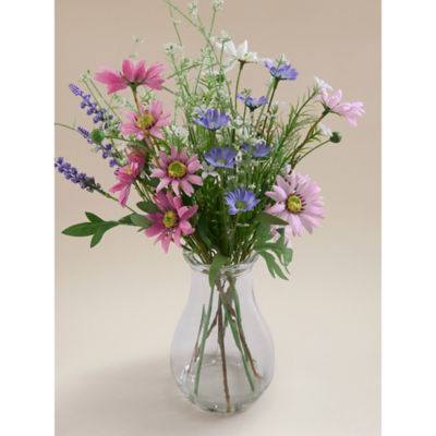 Artificial spring meadow mix in glass vase, UK version