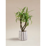 Artificial variegated dracaena in striped and speckled pot 40x40x45cm - British product