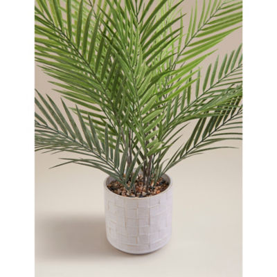 Artificial areca palm in reactive glaze ceramic pot 60x60x55cm - British product