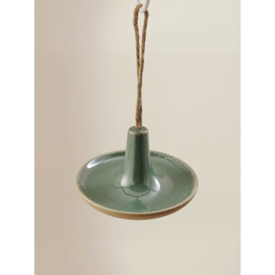 Green ceramic hanging bird feeder (British brand)