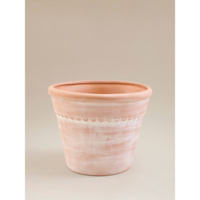 Terracotta large ceramic planter with drainage hole - British product