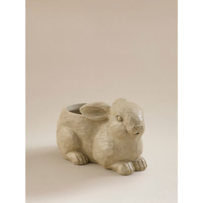 Brown rabbit planter hand painted 24cm (British brand)