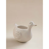 White ceramic duck planter W23.5cm - British product