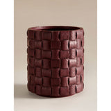 Brown woven effect planter 19x19x22 cm - British product