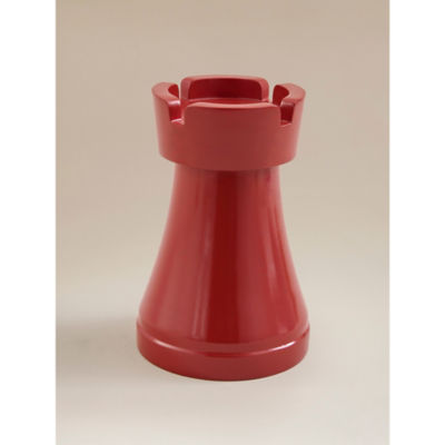 Red rook chess ornament for garden decoration, UK version